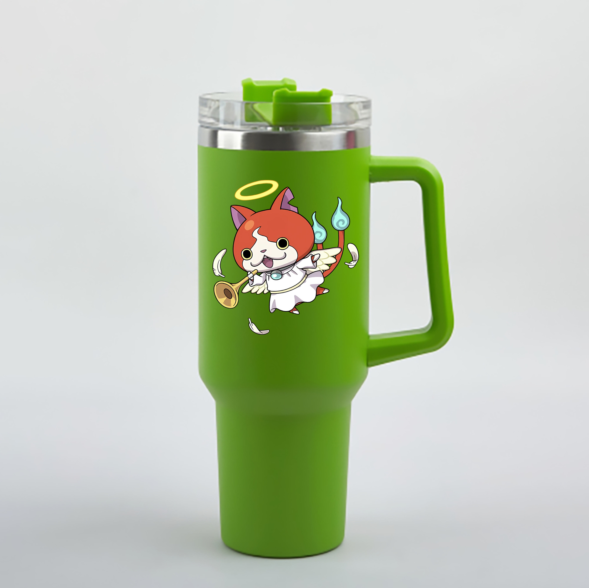 （画像用） 妖怪ウォッチ Yo-kai Watch 1200mL車用タンブラー - クリスタルステッカー（プラスチックストロー付き）